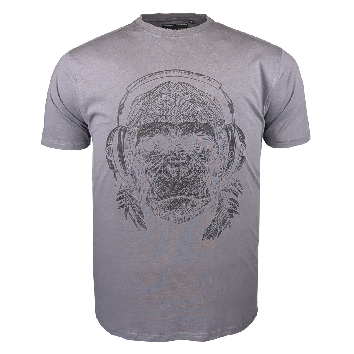 Kam Stencil Gorilla Print Tee - KBS 5759 - Slate 1