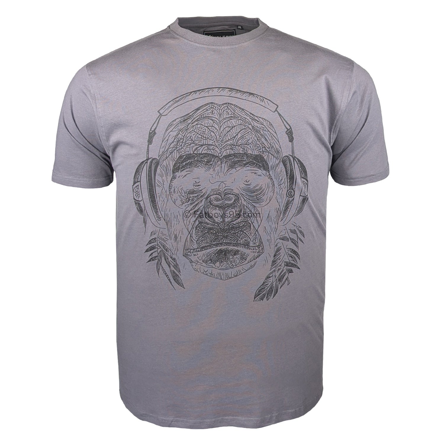 Kam Stencil Gorilla Print Tee - KBS 5759 - Slate 1