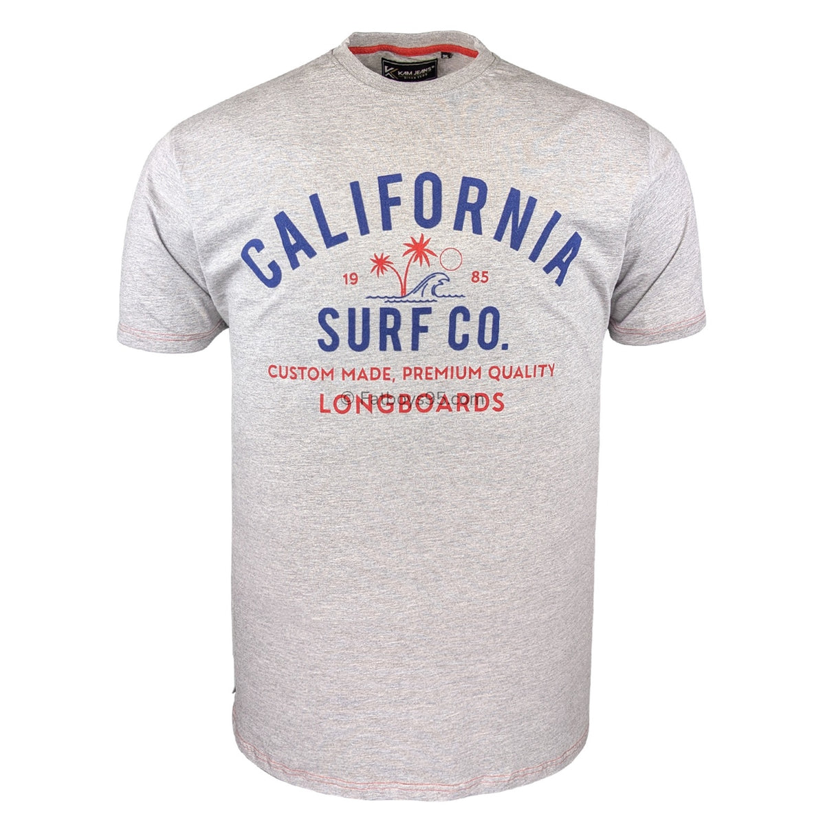 Kam California Surf Co Tee - KBS 5766 - Grey Marl 1