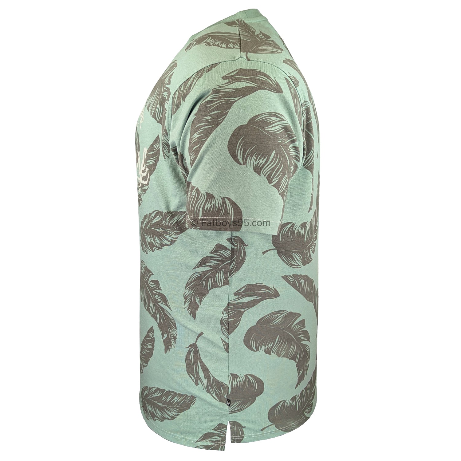 Kam Hawaii Surf Leaf Print Tee - KBS 5773 - Sage