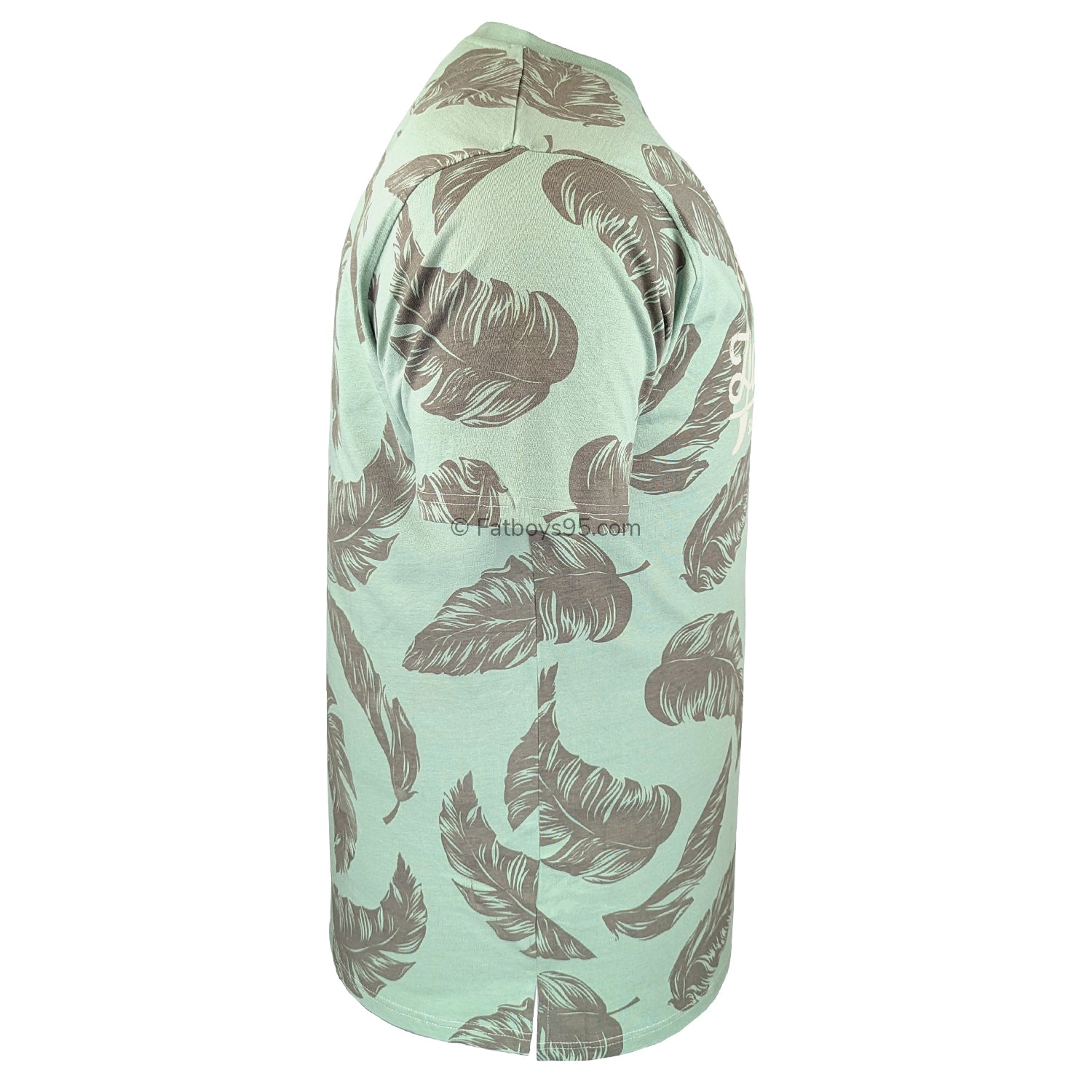 Kam Hawaii Surf Leaf Print Tee - KBS 5773 - Sage