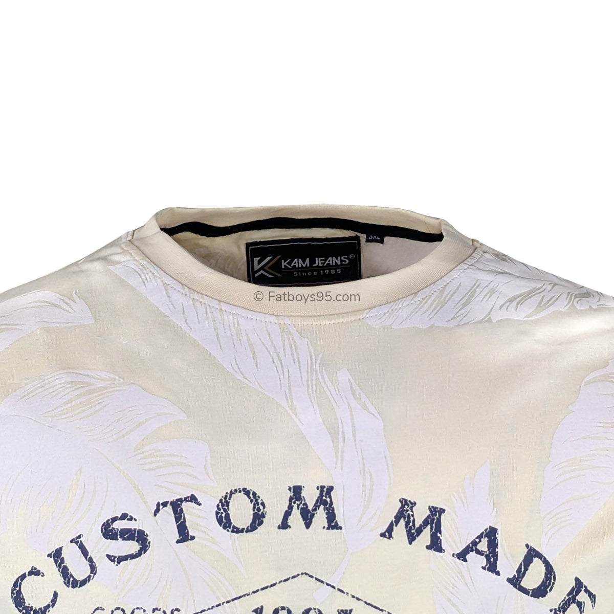 Kam Hawaii Surf Leaf Print Tee - KBS 5773 - Stone 2