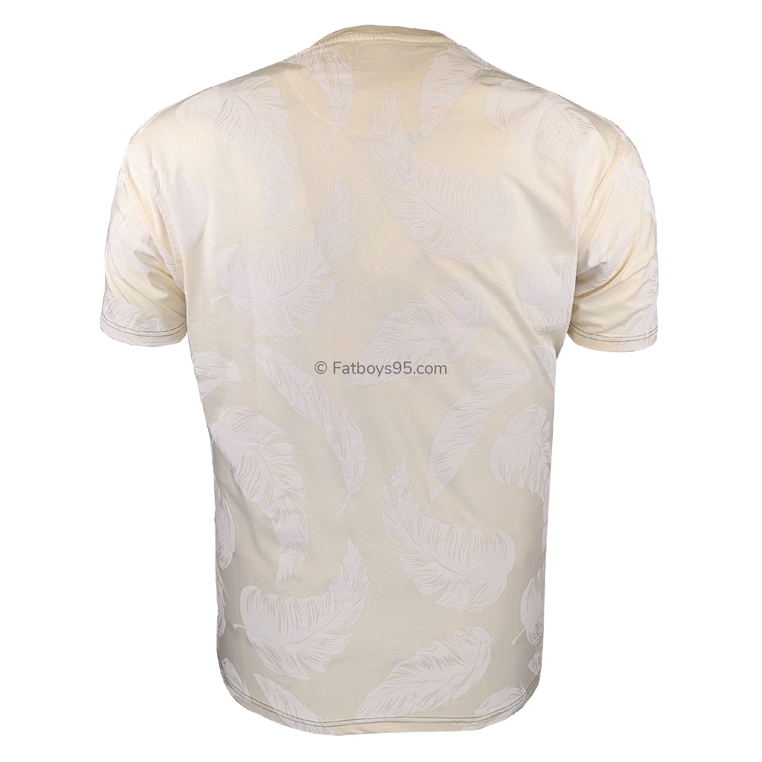 Kam Hawaii Surf Leaf Print Tee - KBS 5773 - Stone 3