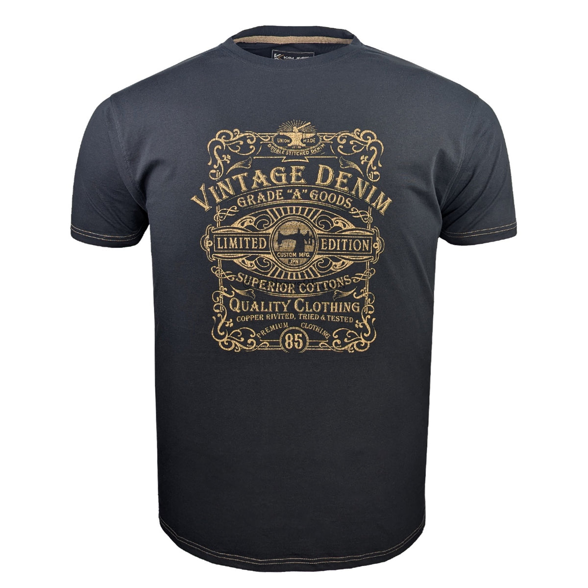 Kam Vintage Denim T-Shirt - KBS 5786 - Jet Black 1