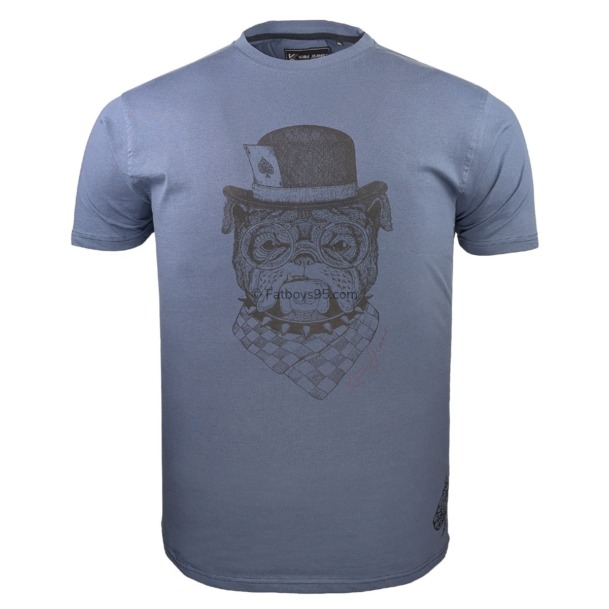 Kam Bulldog Print T-Shirt - KBS 5794 - Indigo 1