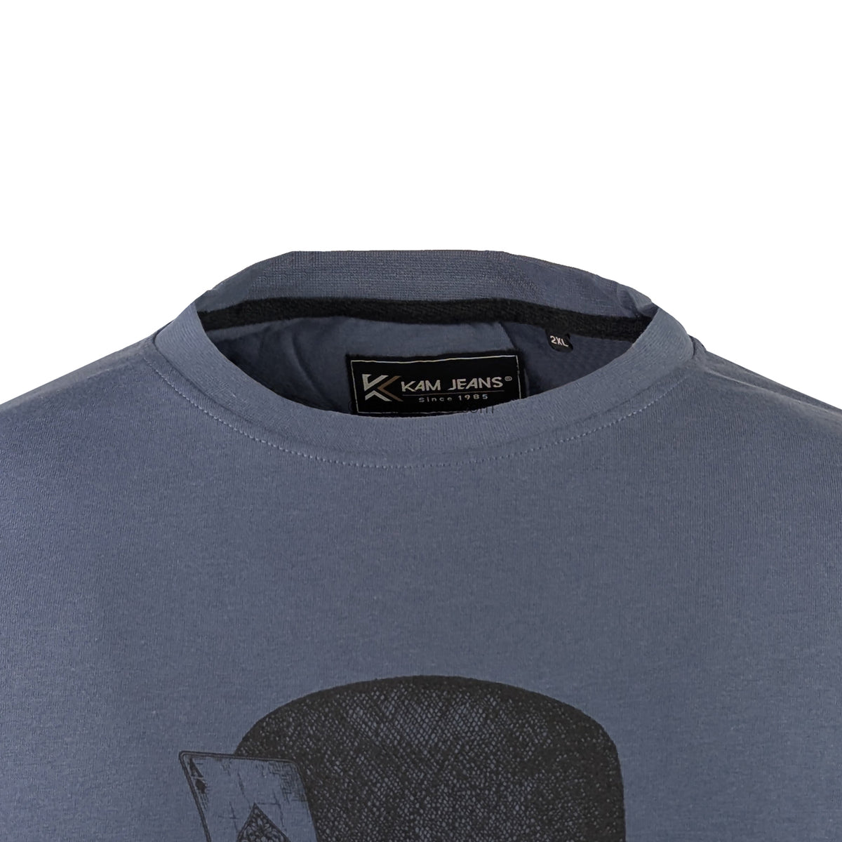 Kam Bulldog Print T-Shirt - KBS 5794 - Indigo 2