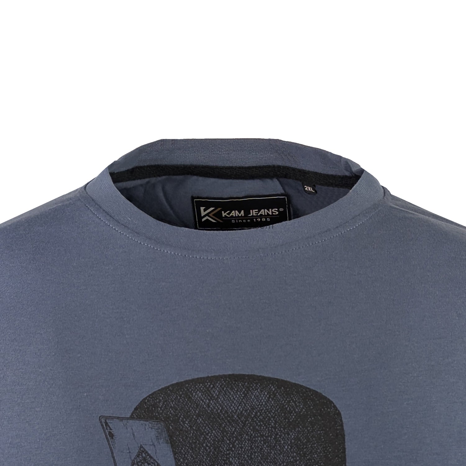 Kam Bulldog Print T-Shirt - KBS 5794 - Indigo 2