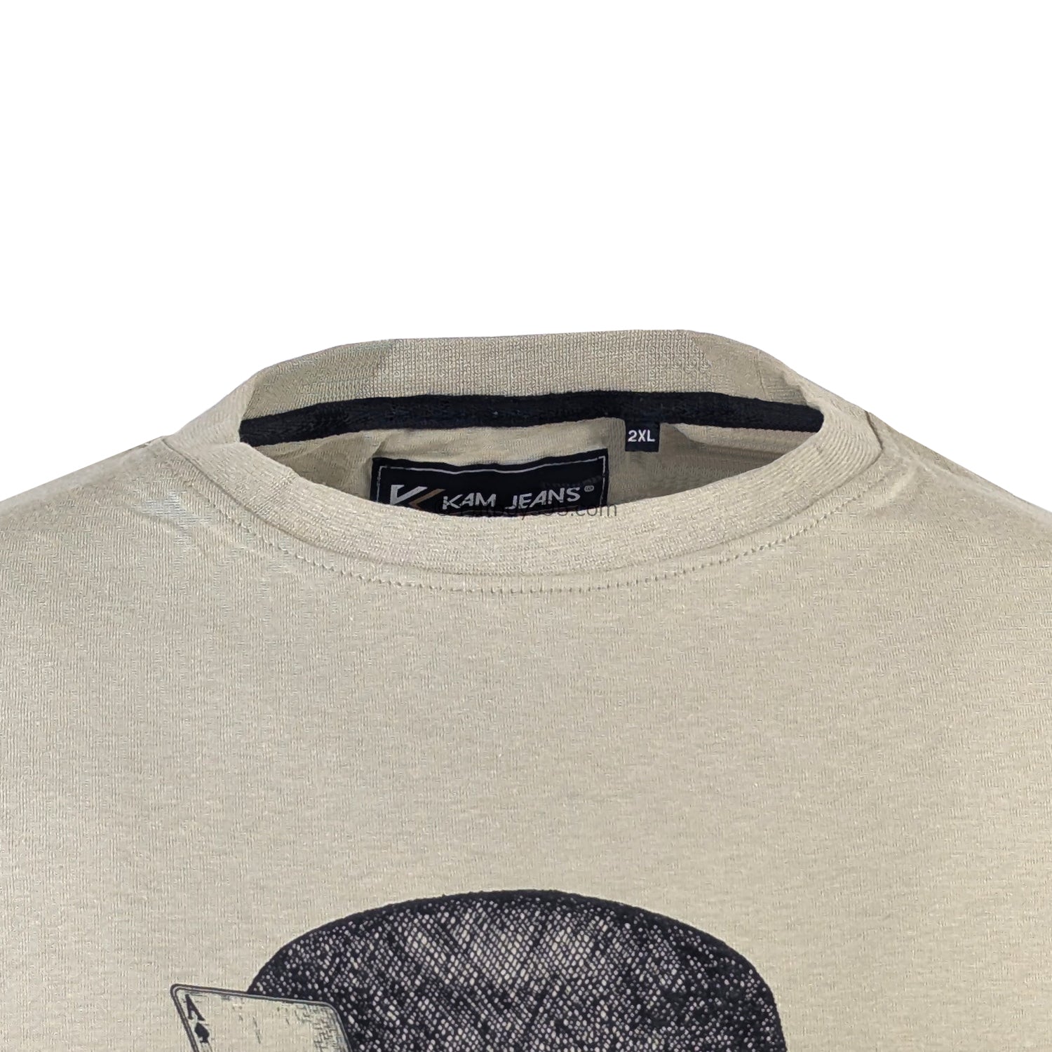 Kam Bulldog Print T-Shirt - KBS 5794 - Stone 2