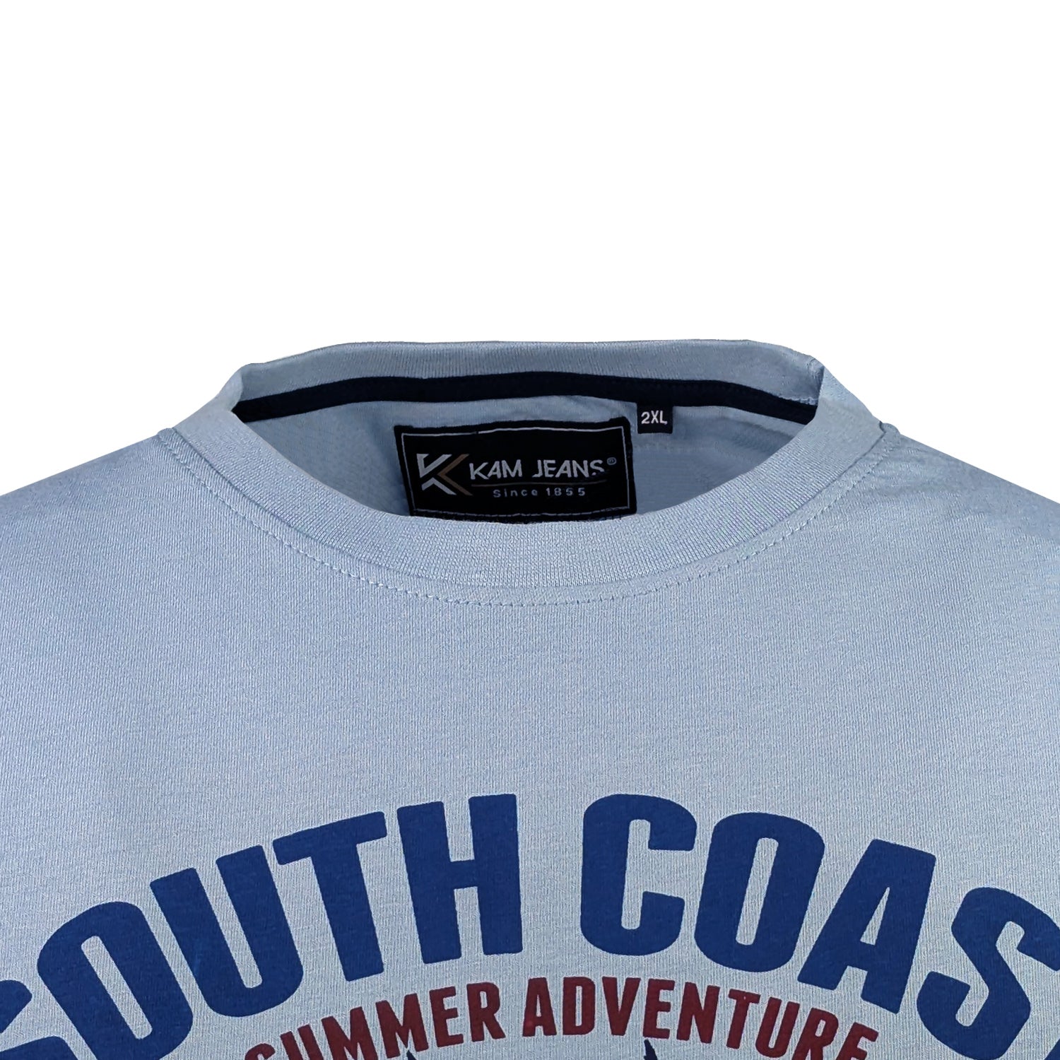 Kam South Coast Print Sleeveless Tee - KBS 5802 - Dusty Blue 2