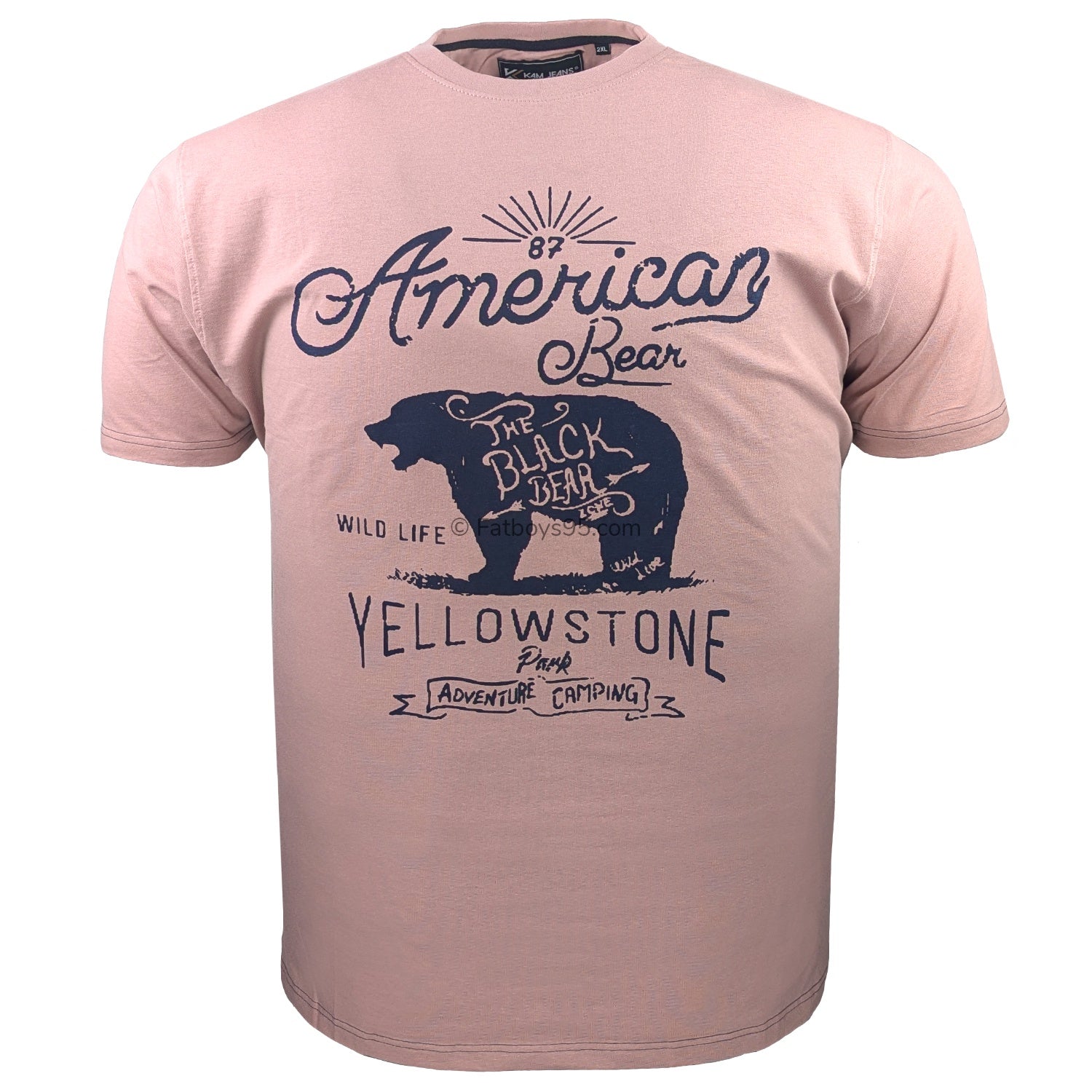Kam American Bear Print Tee - KBS 5806 - Mauve 1