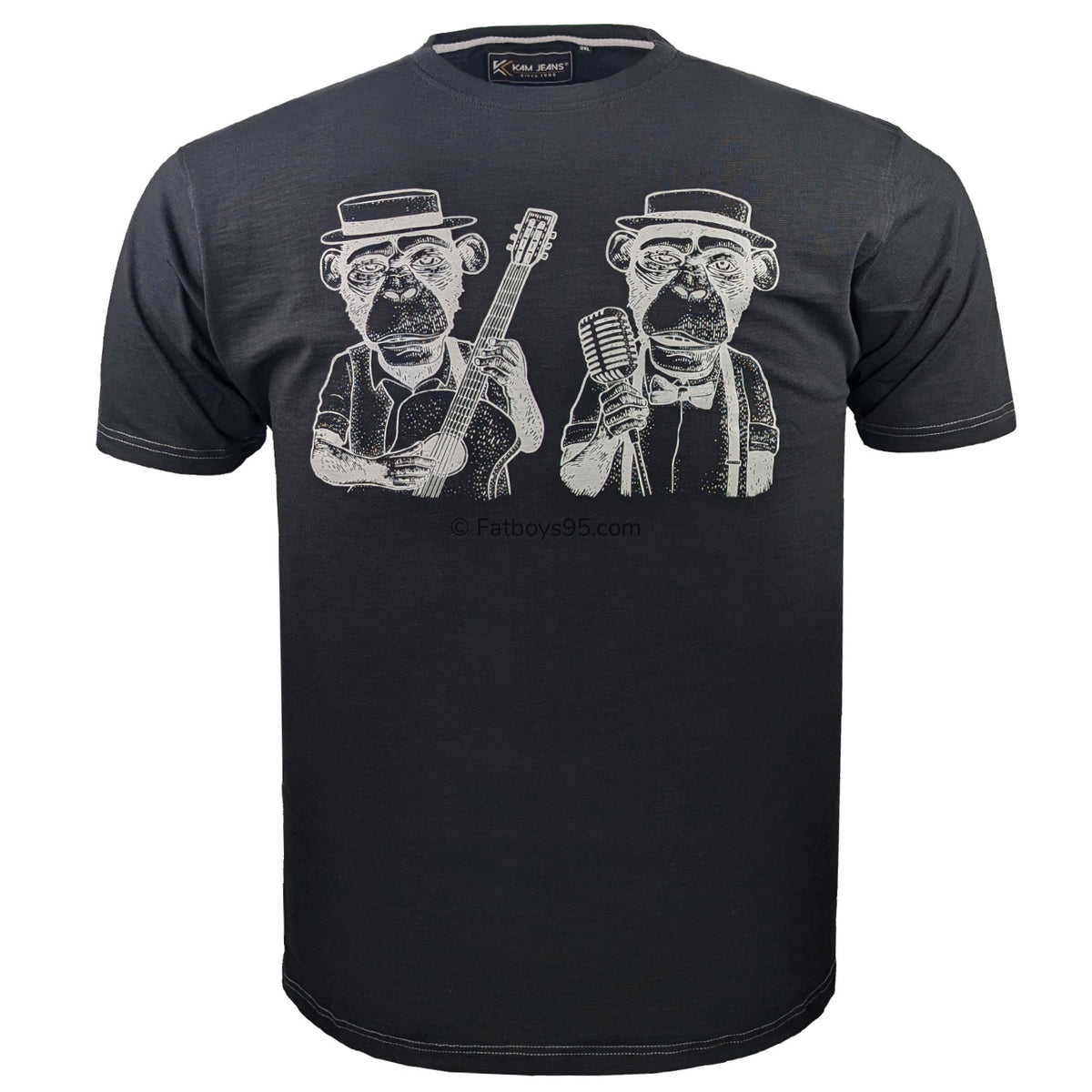 Kam Music Gorilla Print Tee - KBS 5812 - Black 1