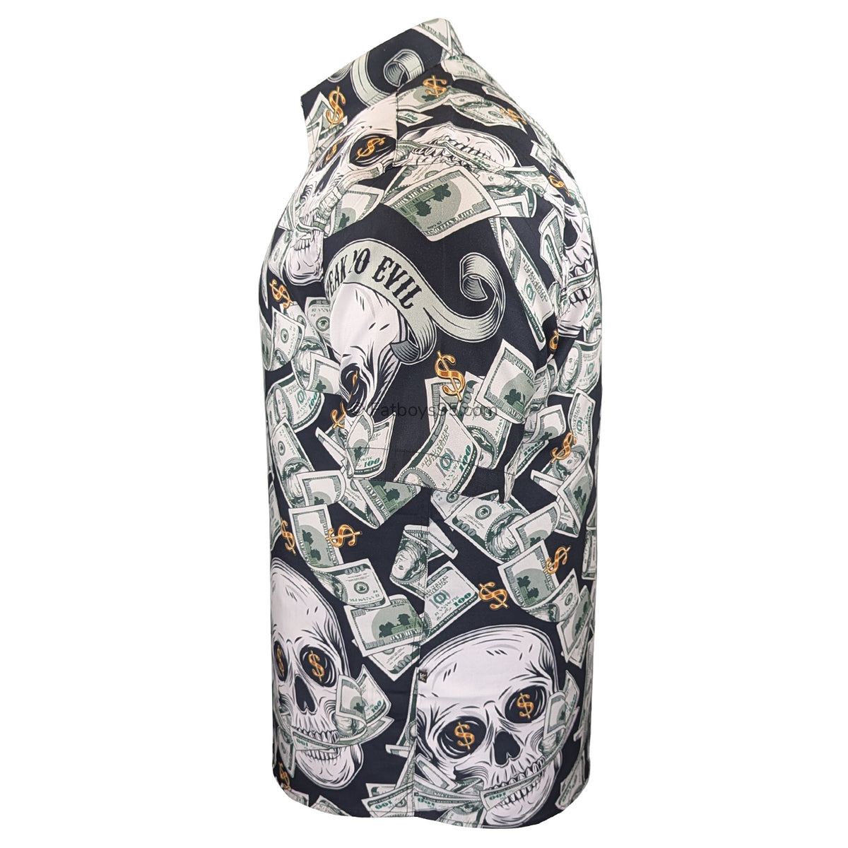 Kam Dollar Bills S/S Shirt - KBS 6064 - Black