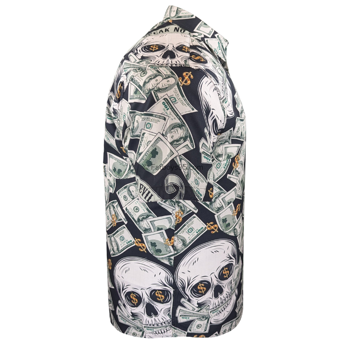 Kam Dollar Bills S/S Shirt - KBS 6064 - Black