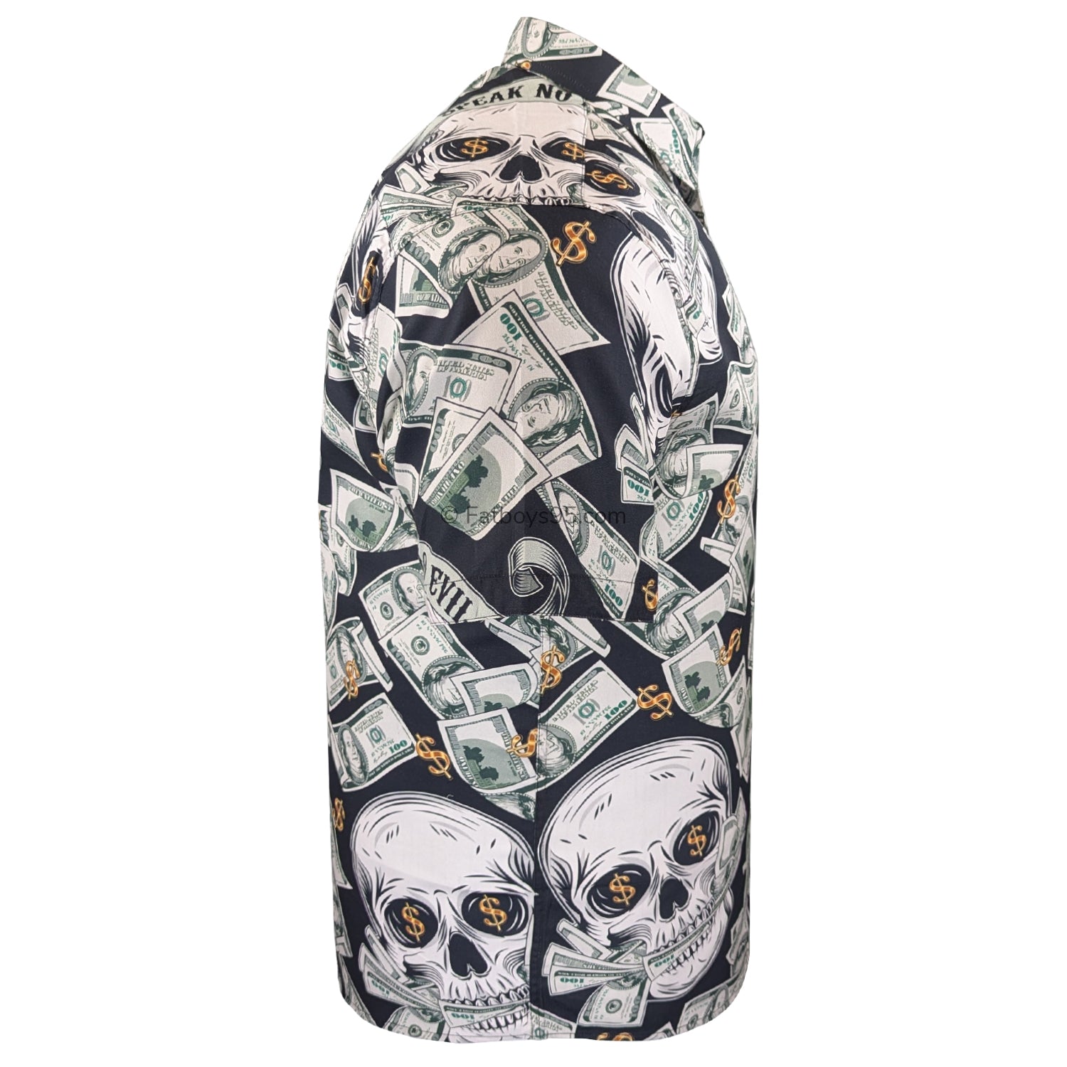 Kam Dollar Bills S/S Shirt - KBS 6064 - Black