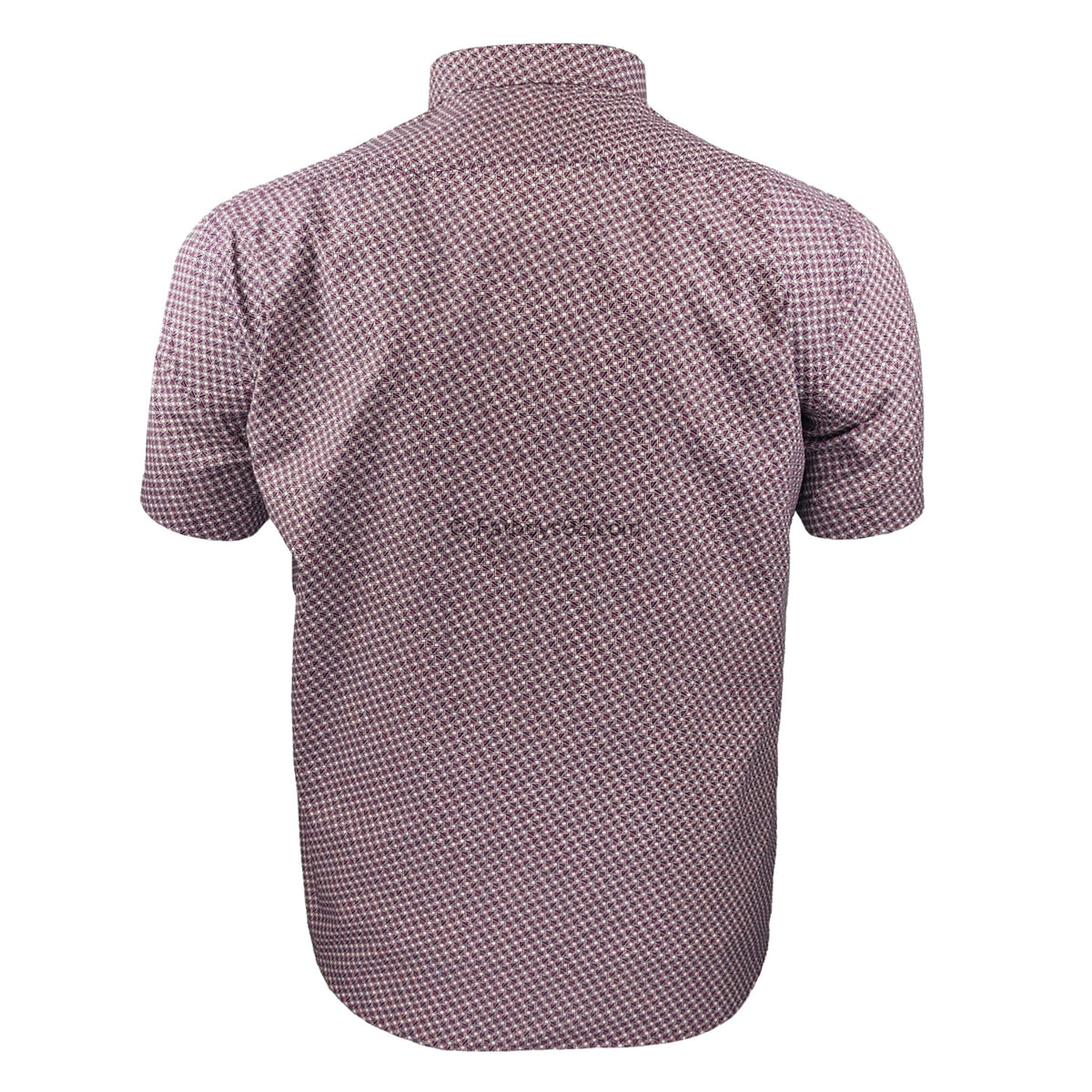 Kam All Over Geo Print S/S Shirt - KBS 6280 - Burgundy 3