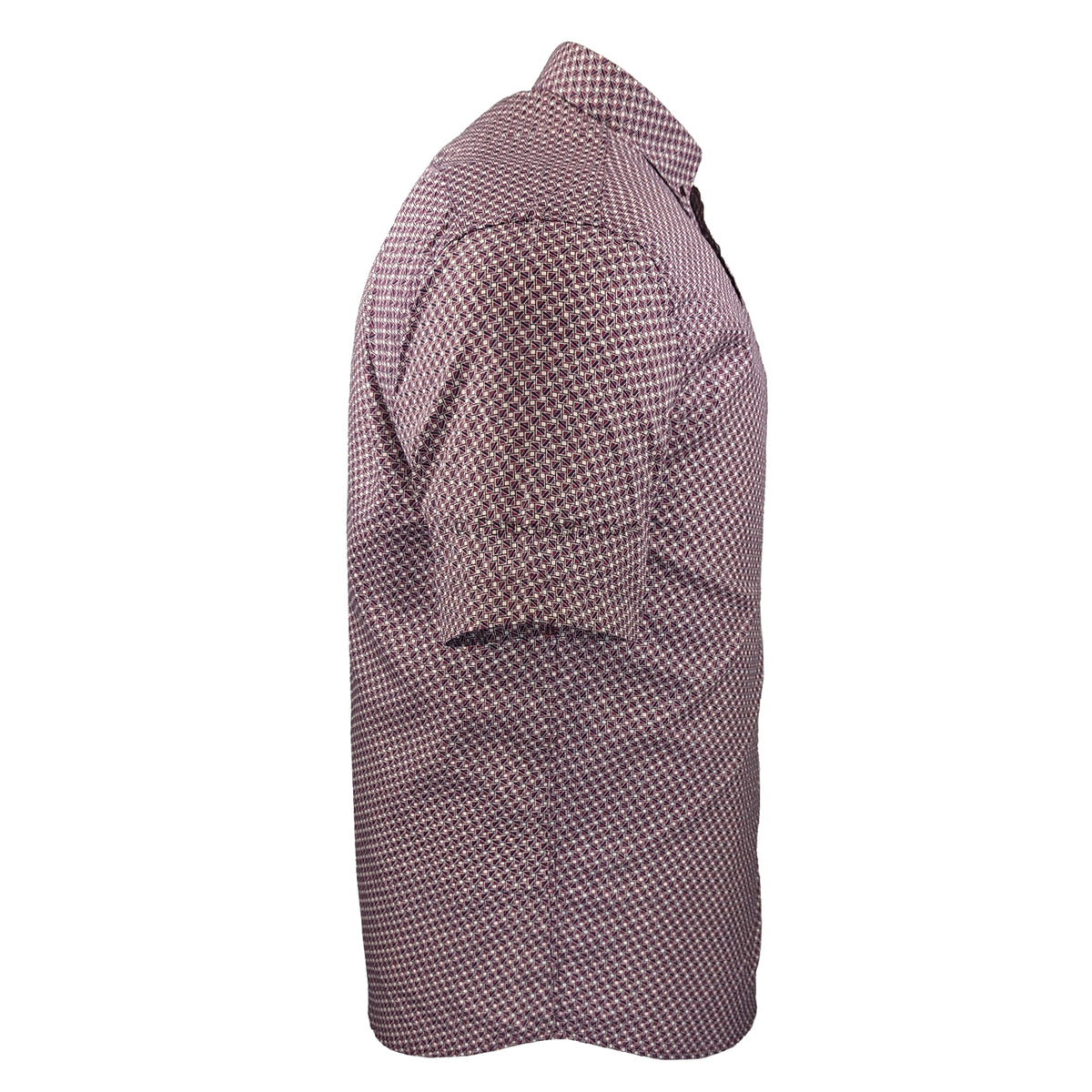 Kam All Over Geo Print S/S Shirt - KBS 6280 - Burgundy 5