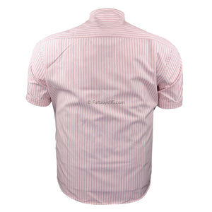 Kam Grandad Collar Stripe S/S Shirt - KBS 6288 - Pink 3