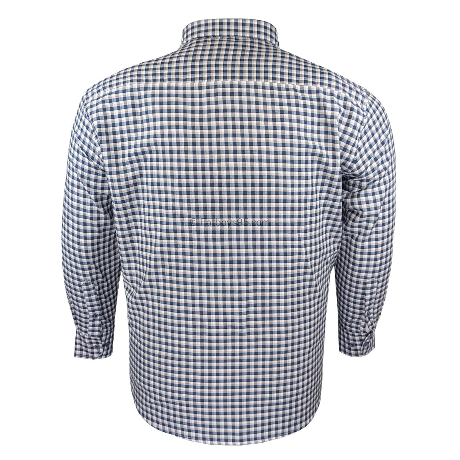 Kam Casual Gingham L/S Shirt - KBS 6302 - Blue 3