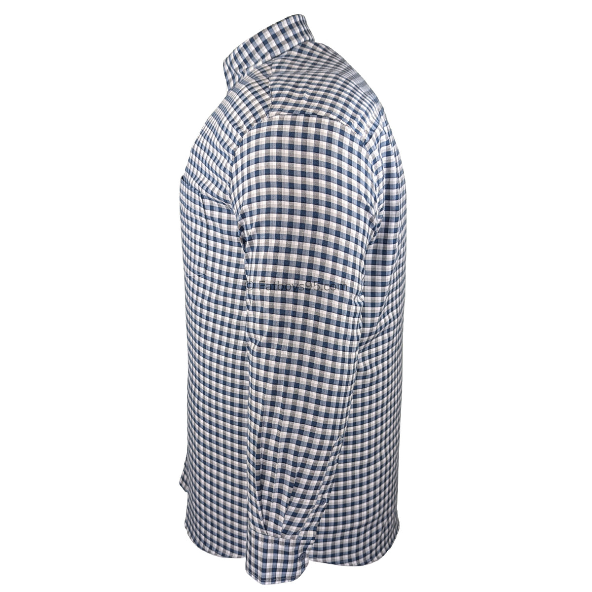 Kam Casual Gingham L/S Shirt - KBS 6302 - Blue 4