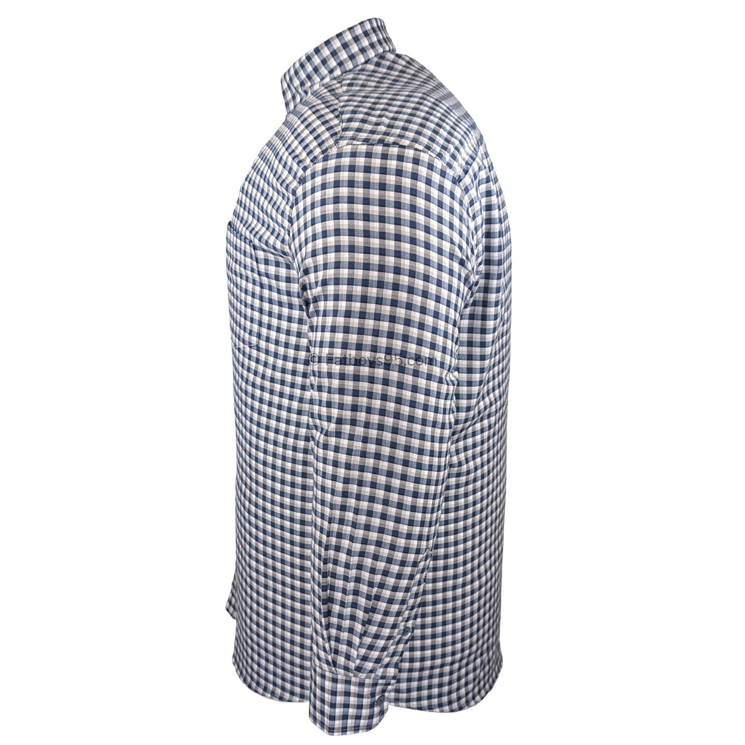 Kam Casual Gingham L/S Shirt - KBS 6302 - Blue 4