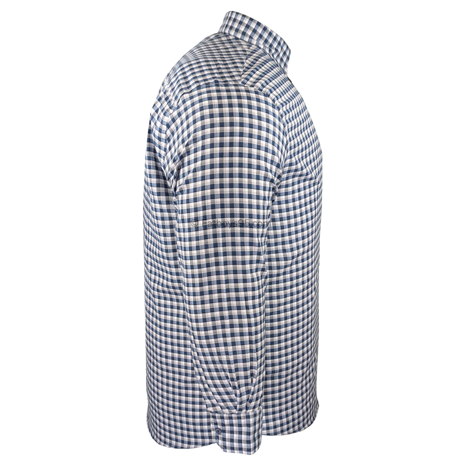 Kam Casual Gingham L/S Shirt - KBS 6302 - Blue 5