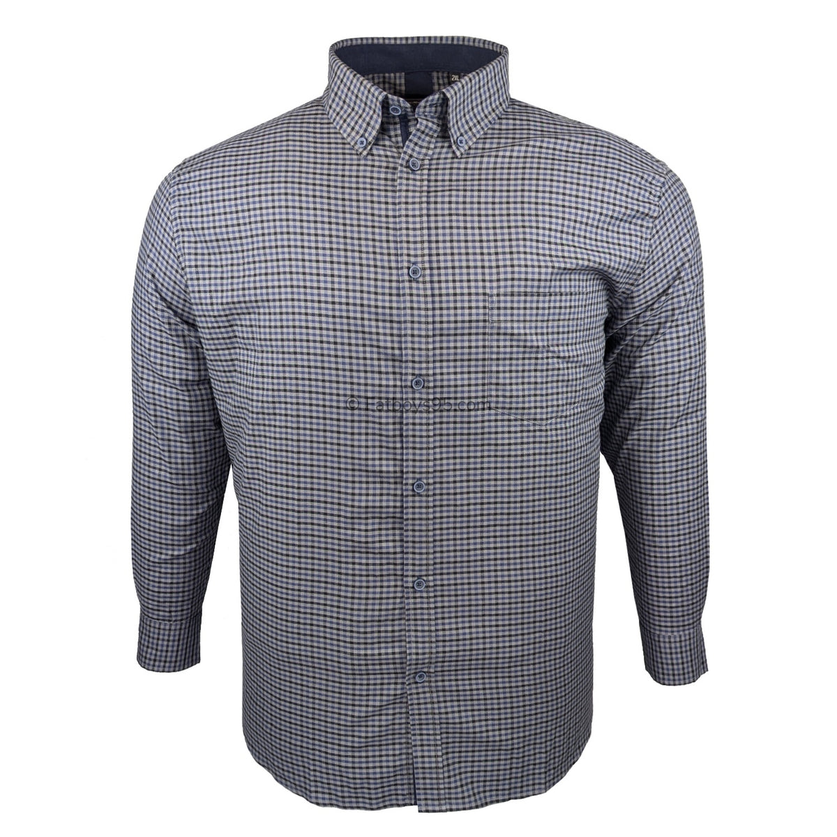 Kam Casual Gingham L/S Shirt - KBS 6302 - Charcoal 1