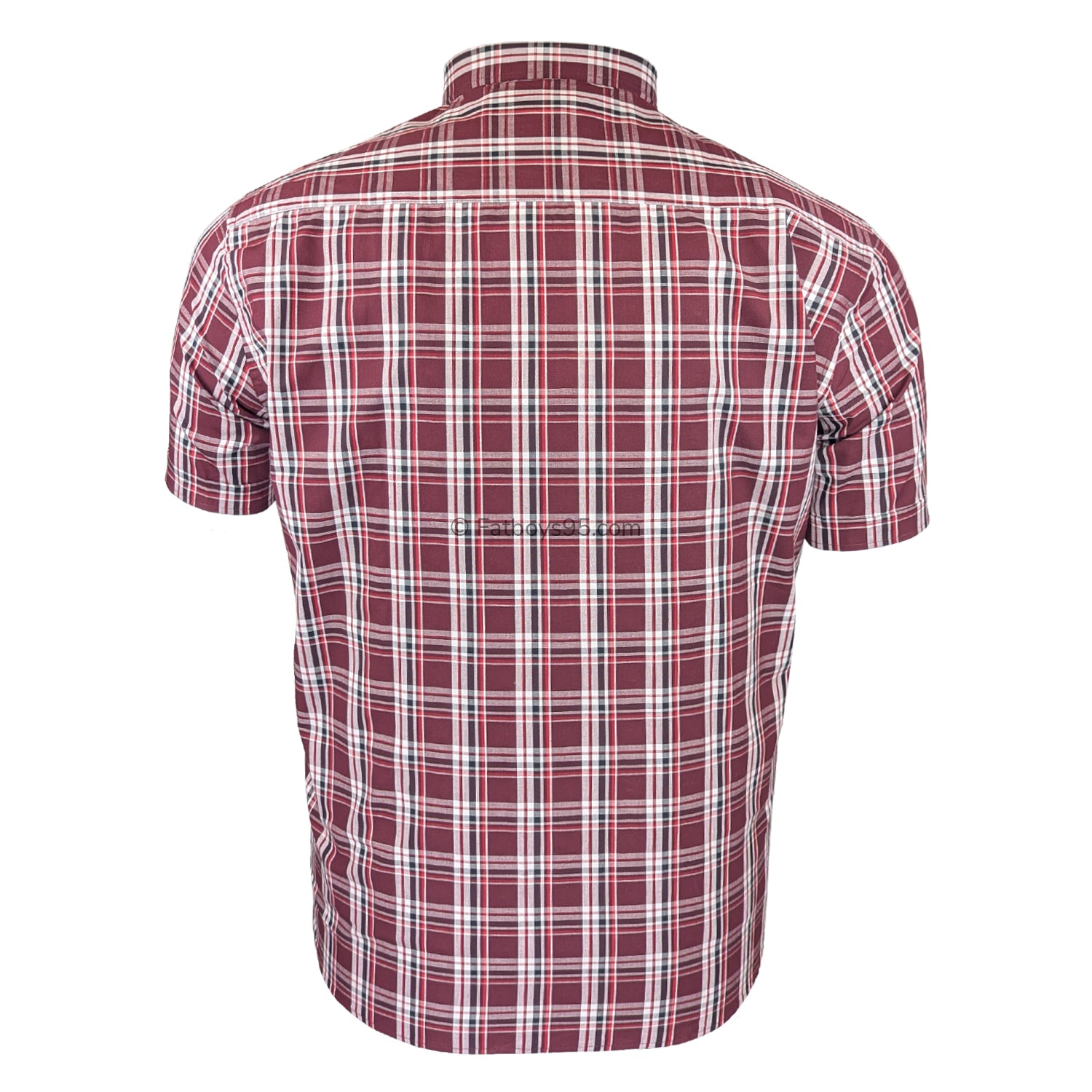 Kam Check S/S Shirt - KBS 6337 - Burgundy 4