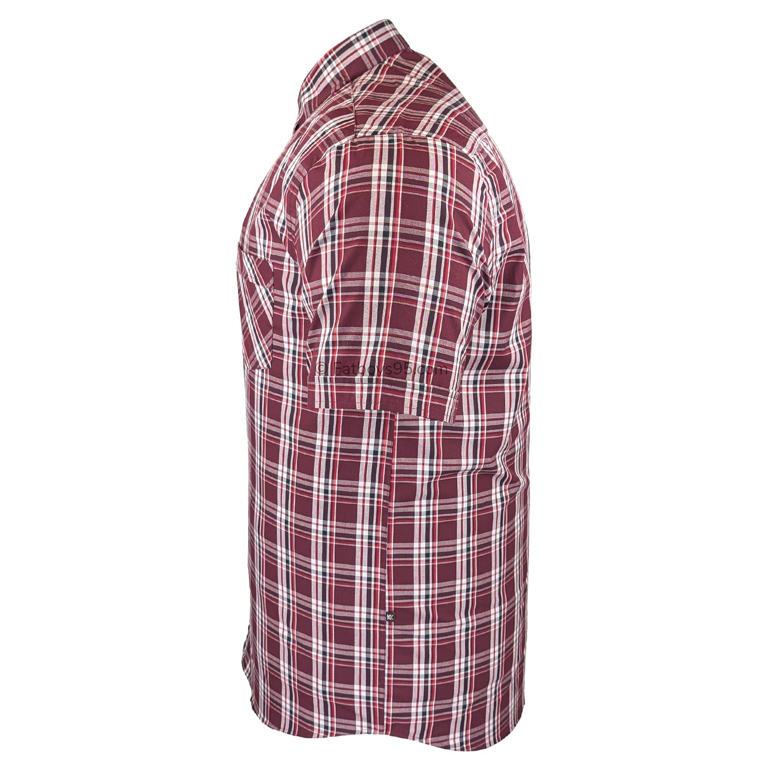 Kam Check S/S Shirt - KBS 6337 - Burgundy 5