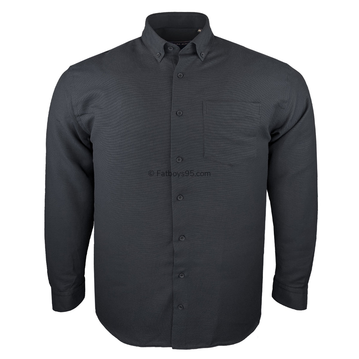 Kam Dobby Weave L/S Shirt - KBS 6357 - Black 1