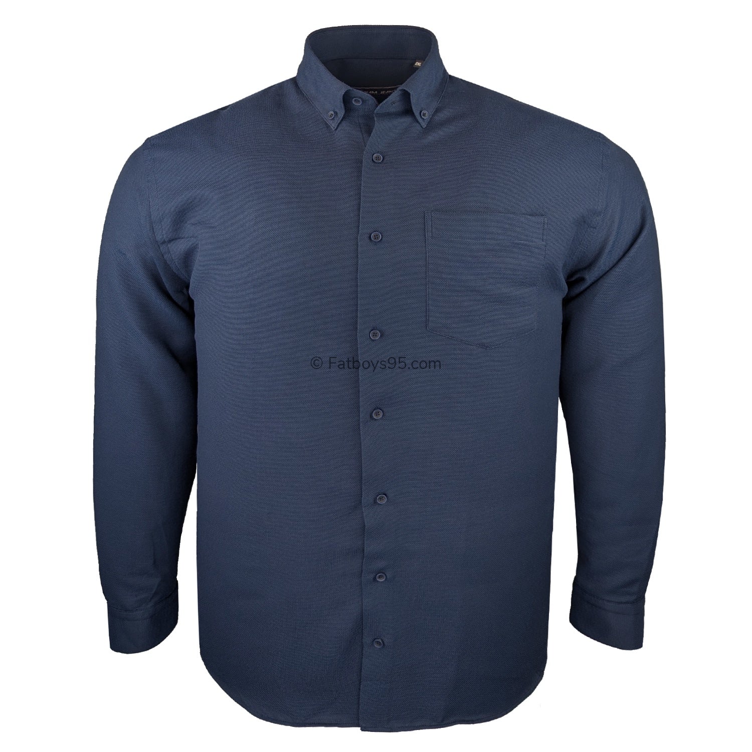 Kam Dobby Weave L/S Shirt - KBS 6357 - Navy 1