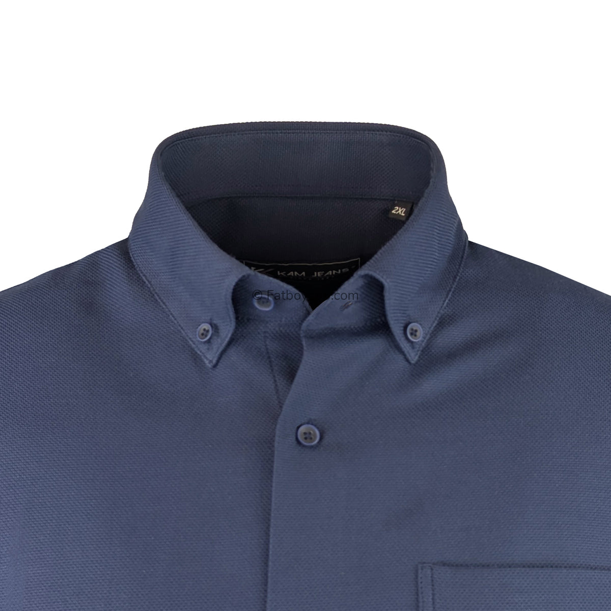 Kam Dobby Weave L/S Shirt - KBS 6357 - Navy 2