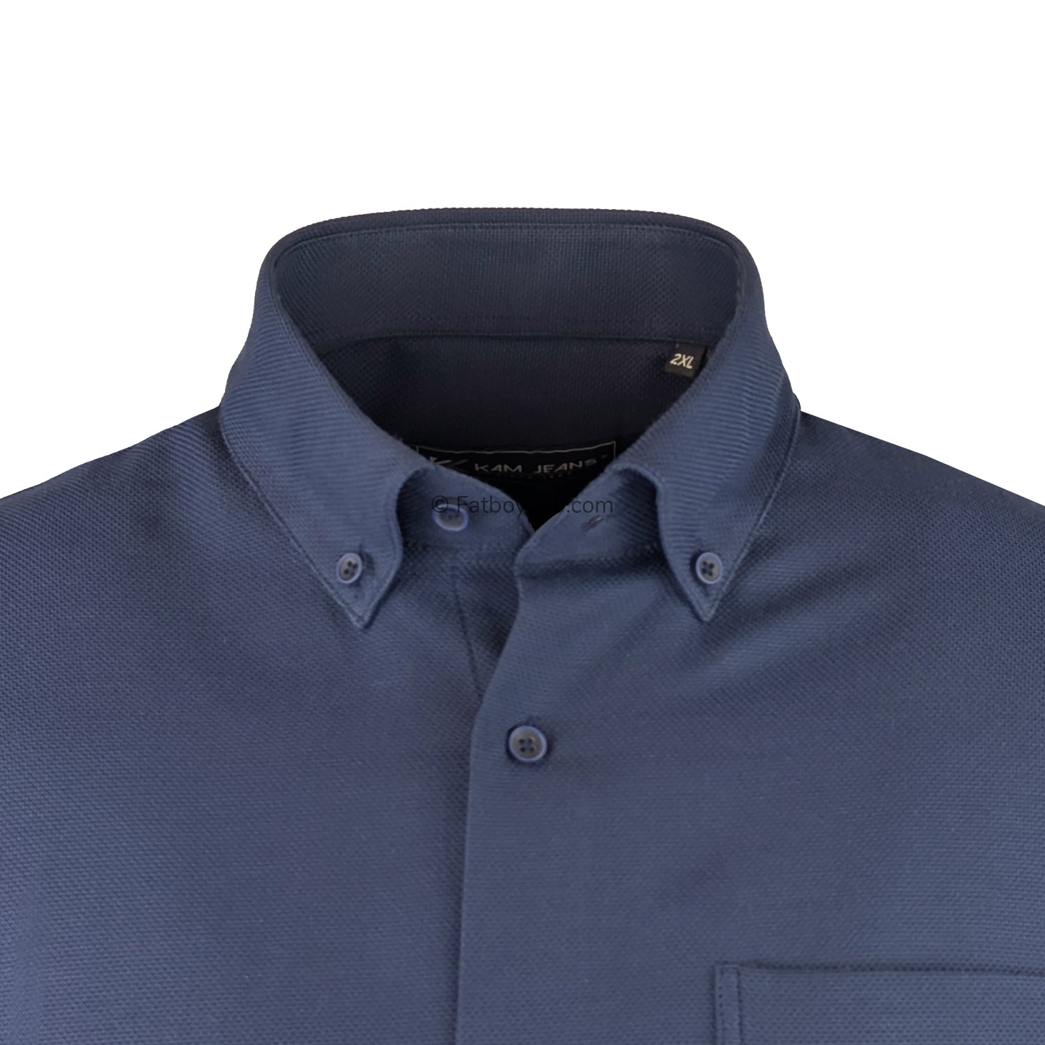 Kam Dobby Weave L/S Shirt - KBS 6357 - Navy 2