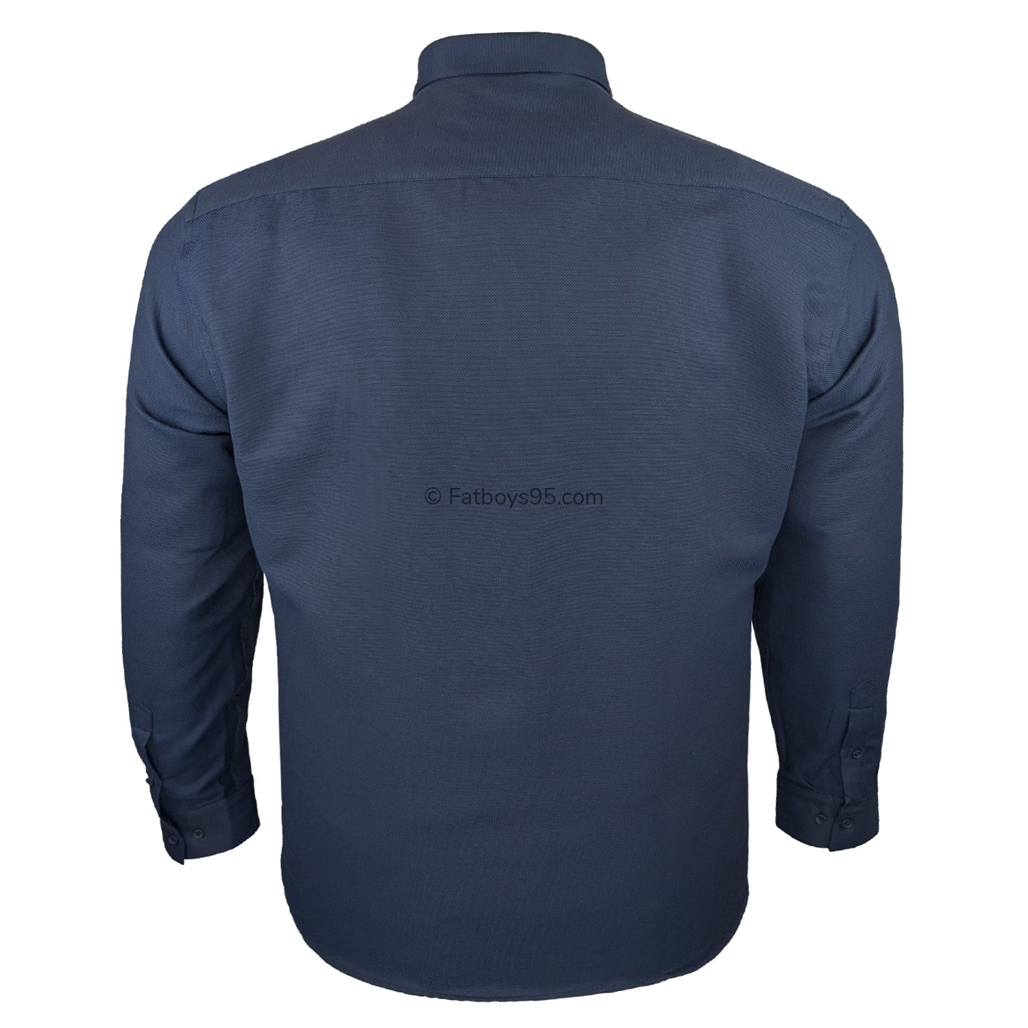 Kam Dobby Weave L/S Shirt - KBS 6357 - Navy 4