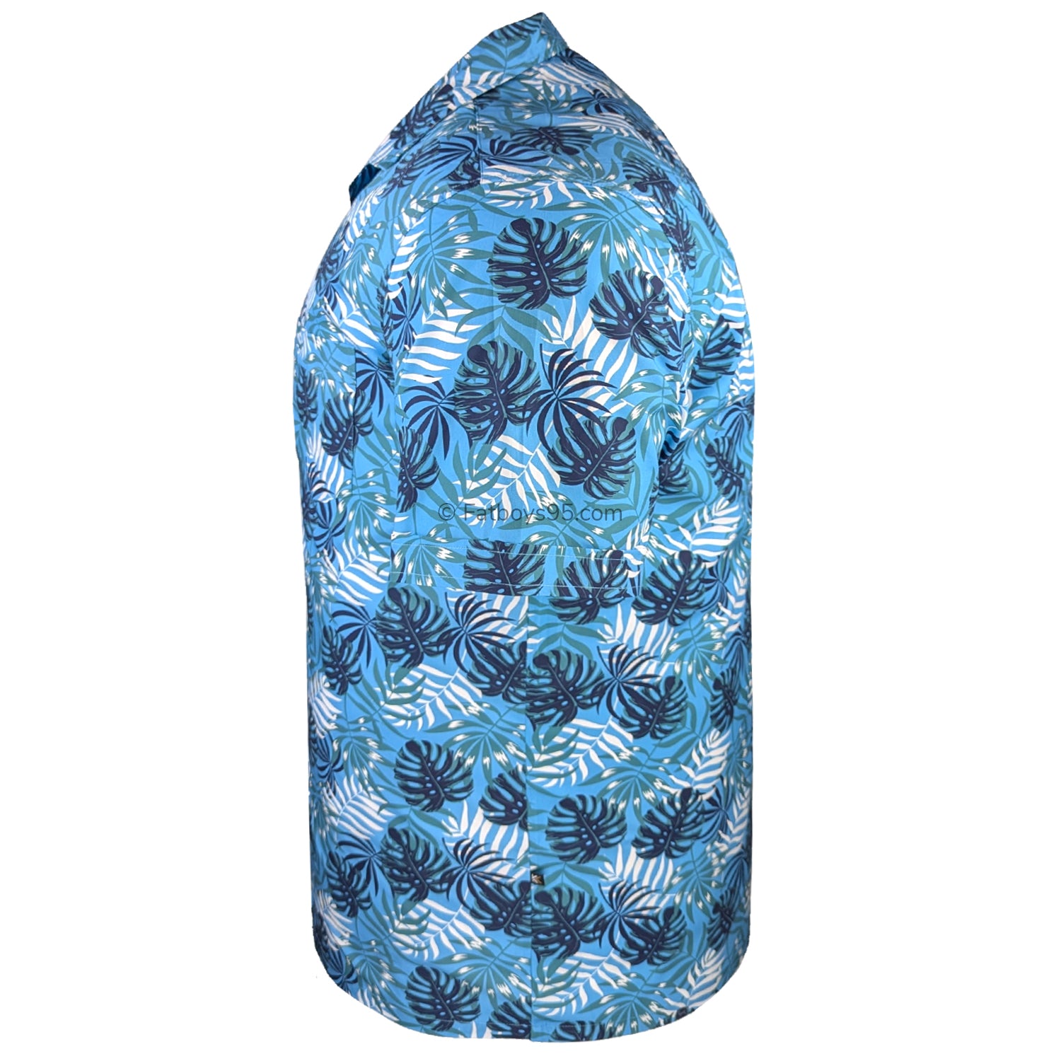 Kam Hawaiian Print S/S Shirt - KBS 6393 - Aqua 4