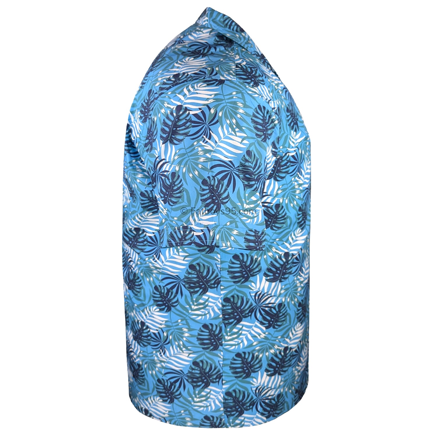 Kam Hawaiian Print S/S Shirt - KBS 6393 - Aqua 5