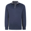 Kam Quilted Quarter Button Sweater - KBS 7050 - Navy