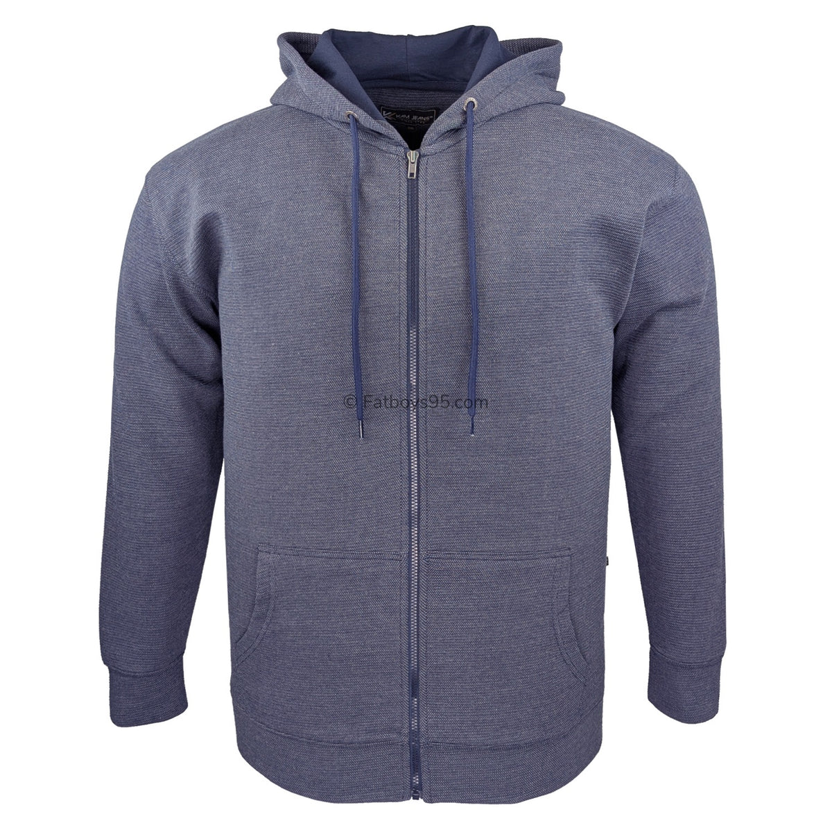 Kam Textured Full Zip Hoody - KBS 7078 - Indigo 1