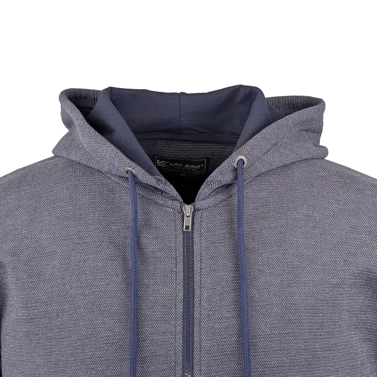 Kam Textured Full Zip Hoody - KBS 7078 - Indigo 2