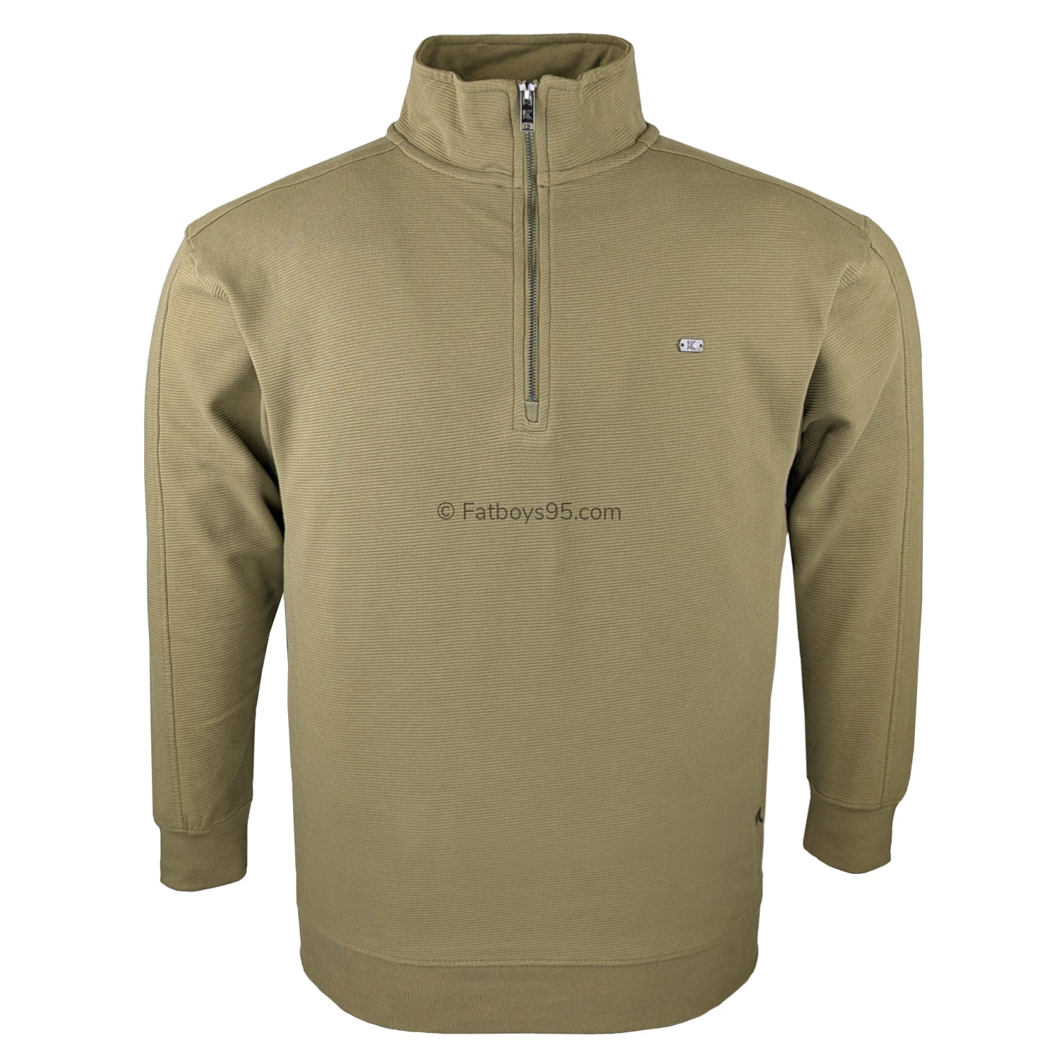 Kam 1/4 Zip Jacquard Sweater - KBS 7090 - Dark Olive 3