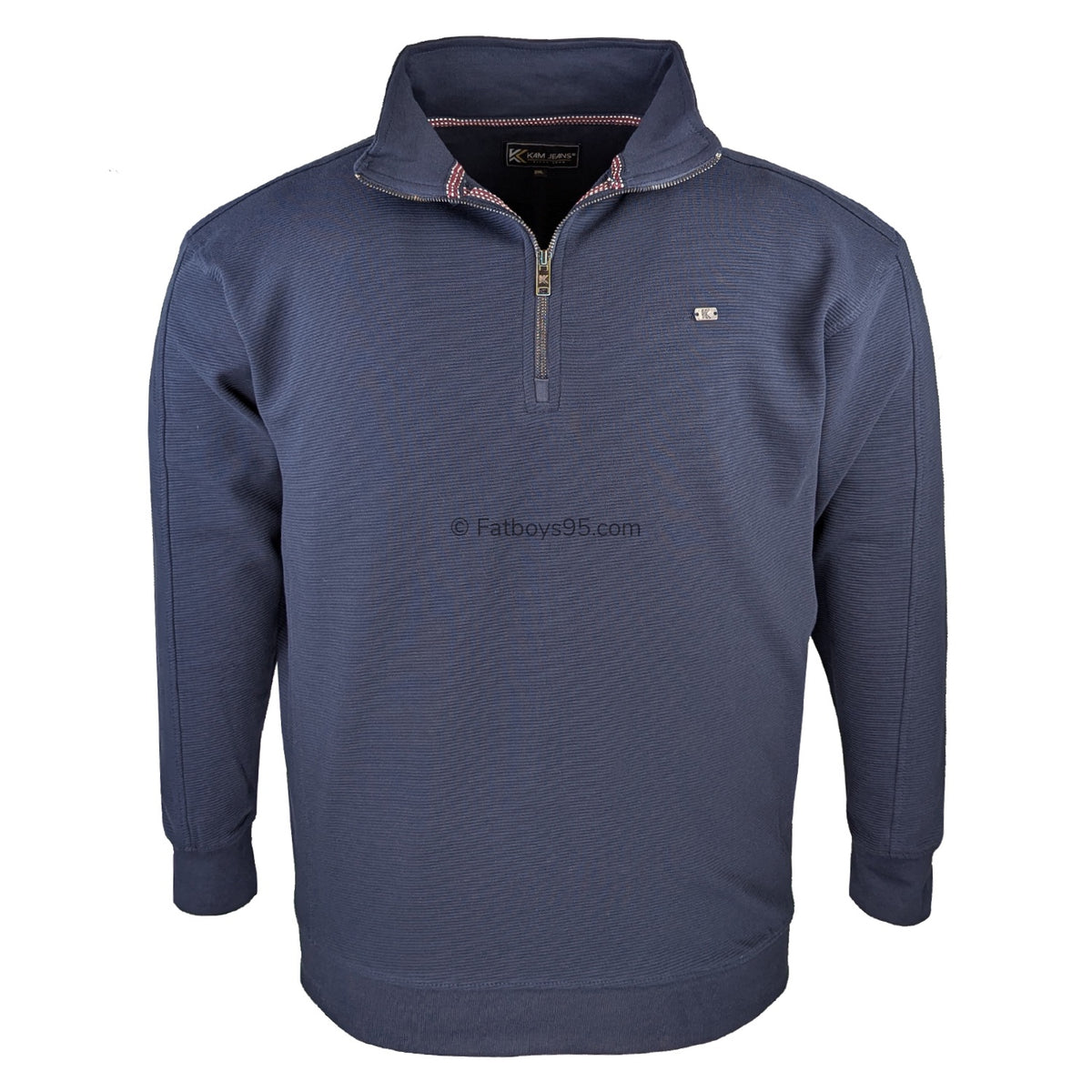 Kam 1/4 Zip Jacquard Sweater - KBS 7090 - Navy 1