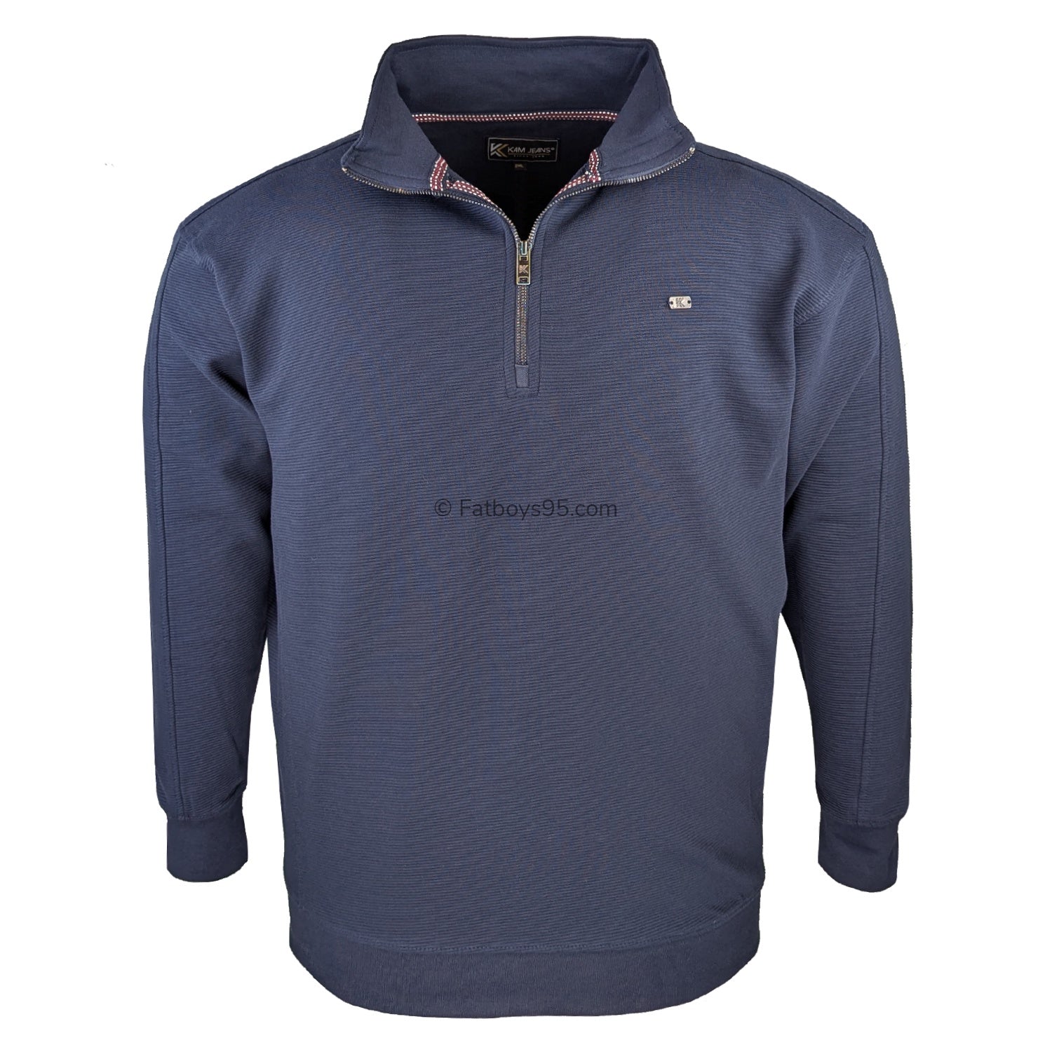 Kam 1/4 Zip Jacquard Sweater - KBS 7090 - Navy 1