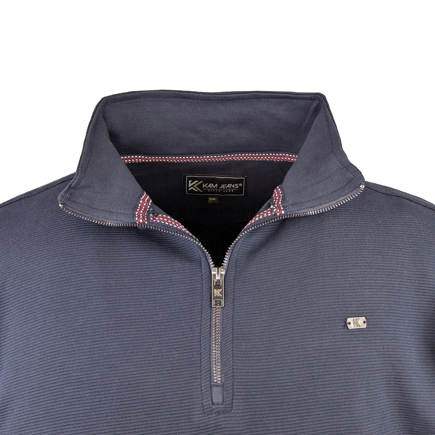 Kam 1/4 Zip Jacquard Sweater - KBS 7090 - Navy 2