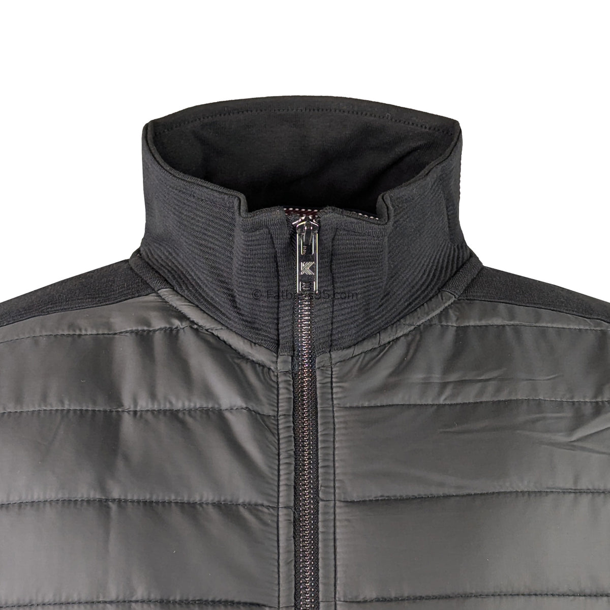 Kam Full Zip Jacquard Self Stripe Bubble Jacket - KBS 7091 - Black 2