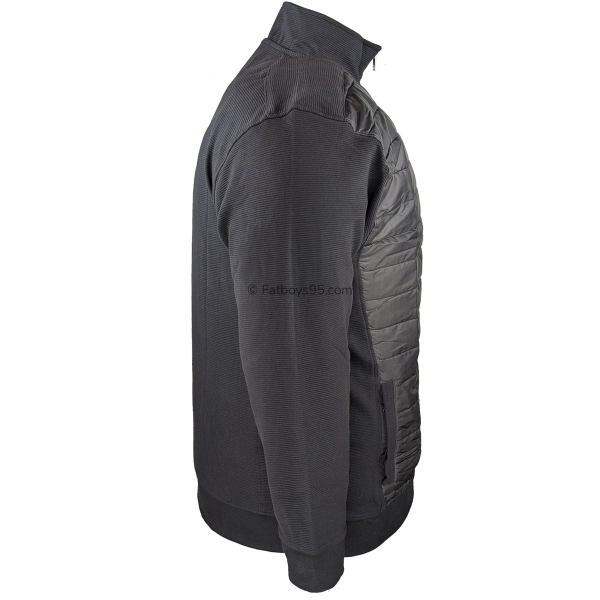 Kam Full Zip Jacquard Self Stripe Bubble Jacket - KBS 7091 - Black 5