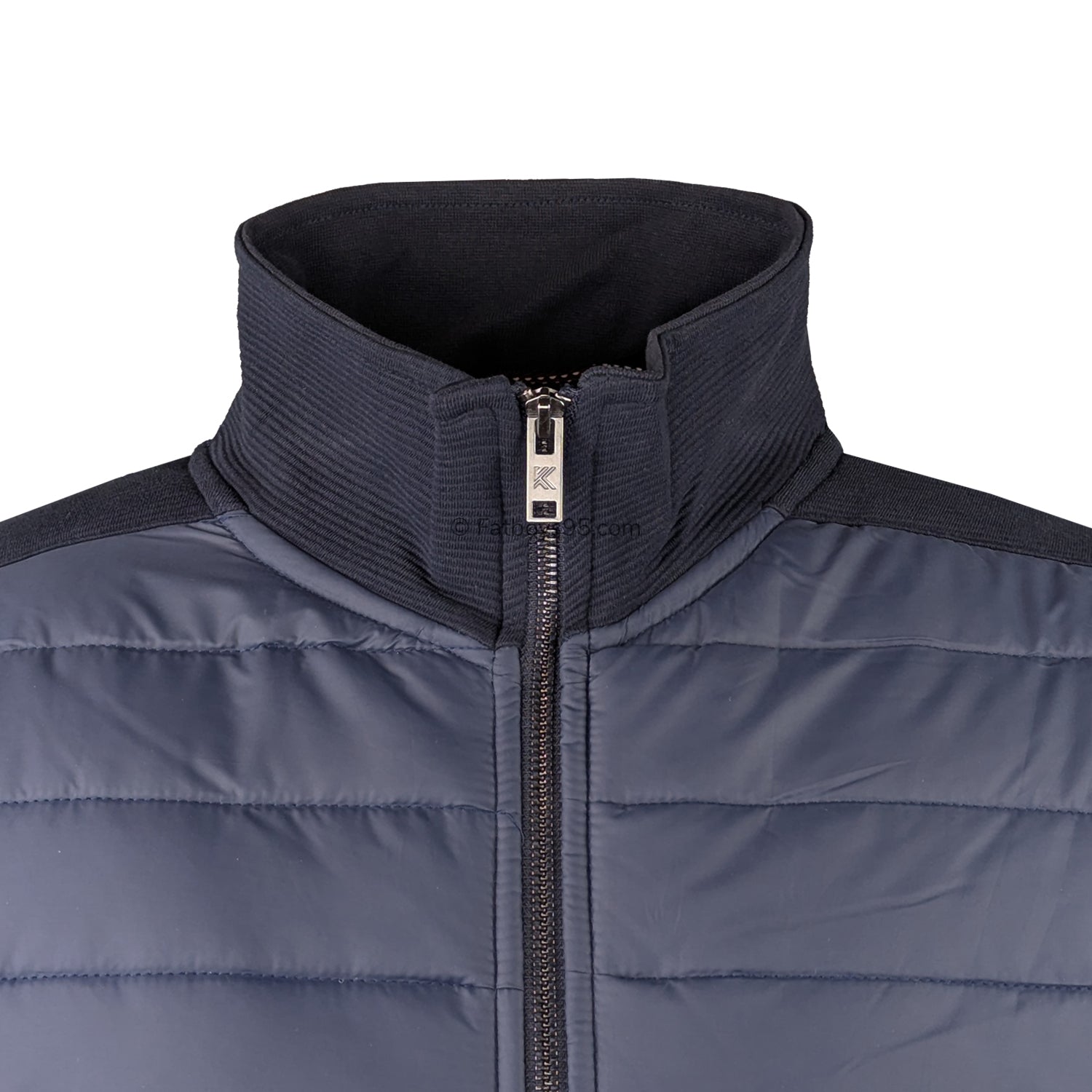 Kam Full Zip Jacquard Self Stripe Bubble Jacket - KBS 7091 - Navy 2