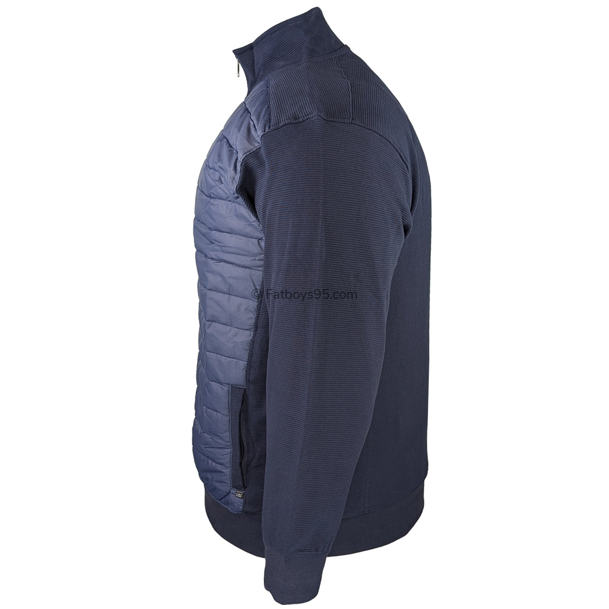 Kam Full Zip Jacquard Self Stripe Bubble Jacket - KBS 7091 - Navy 4