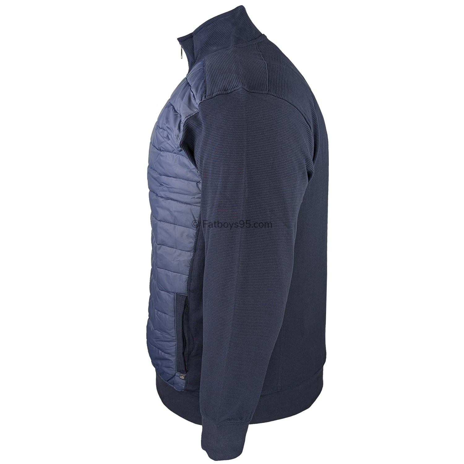 Kam Full Zip Jacquard Self Stripe Bubble Jacket - KBS 7091 - Navy 4