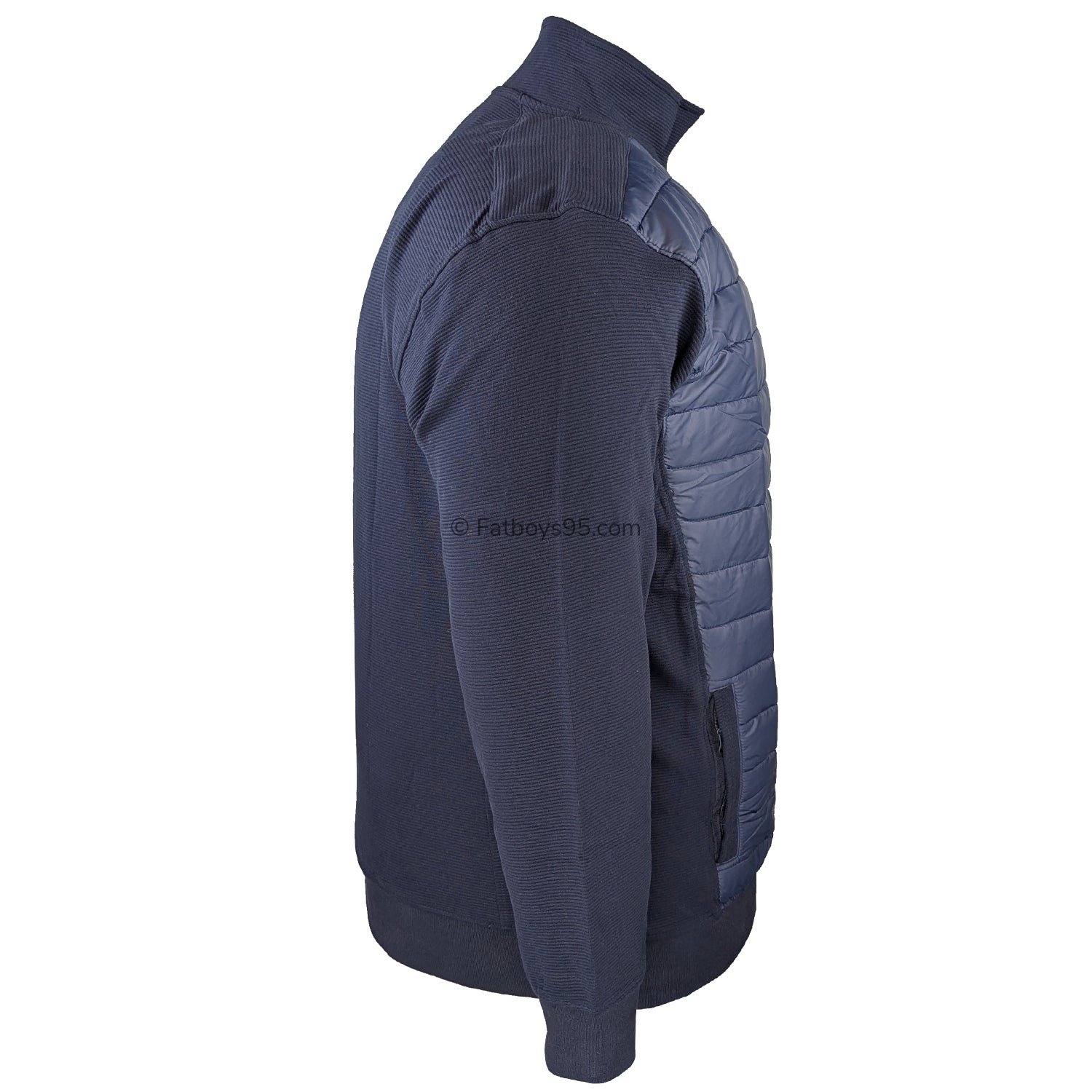Kam Full Zip Jacquard Self Stripe Bubble Jacket - KBS 7091 - Navy 5