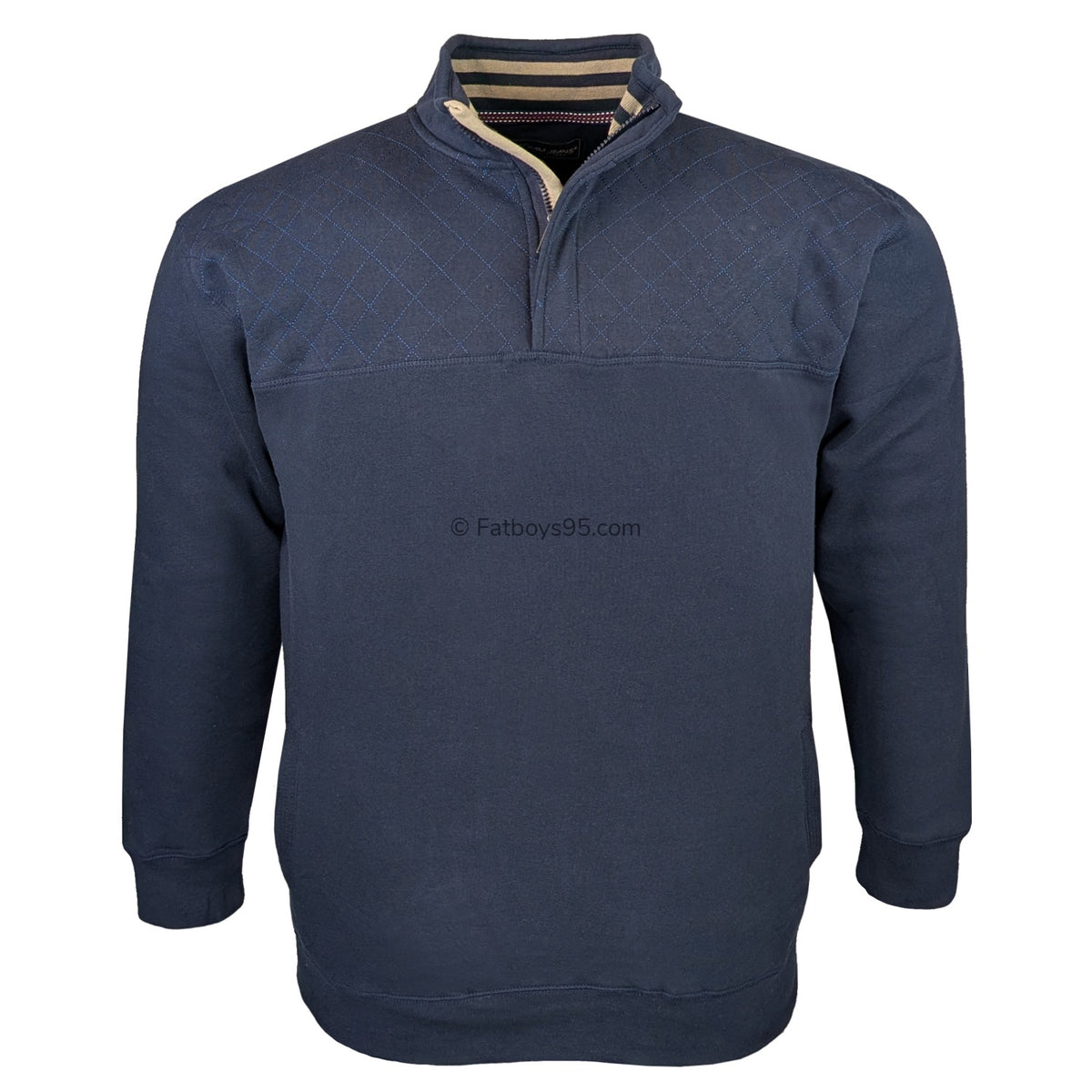 Kam 1/4 Zip Panel Mock Sweat Top - KBS 7092 - Carbon 1