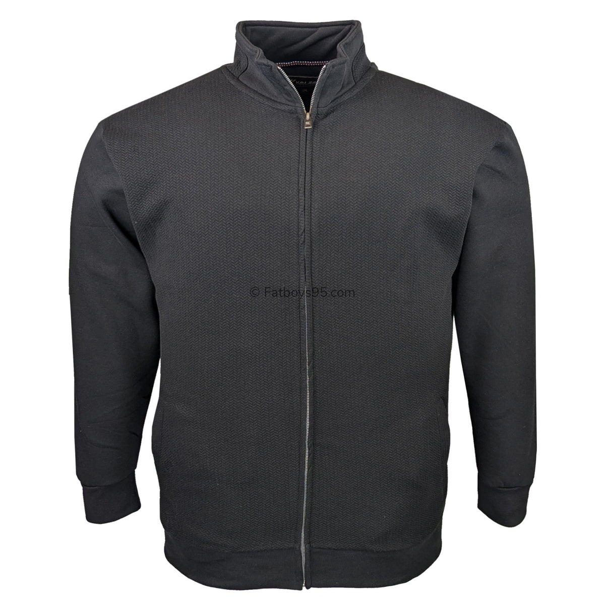 Kam Textured Full Zip Top - KBS 7093 - Black 1